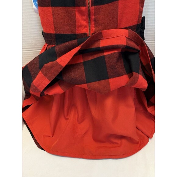 CARTER’S Girls Sz 4 Red & Black Buffalo Plaid Check Dress Holiday Pictures New - Picture 8 of 10